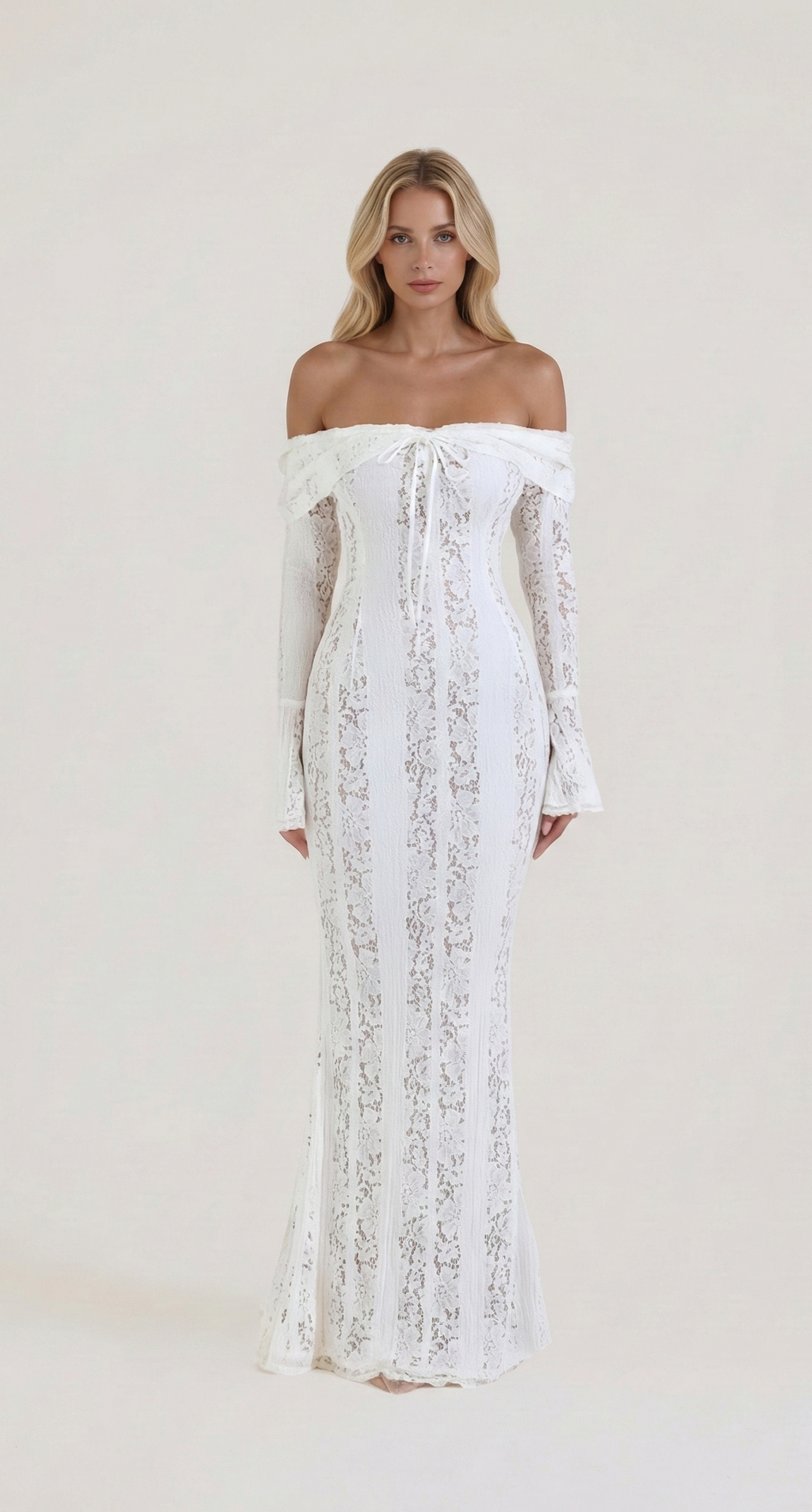 Seraphine Off-Shoulder Lace Gown