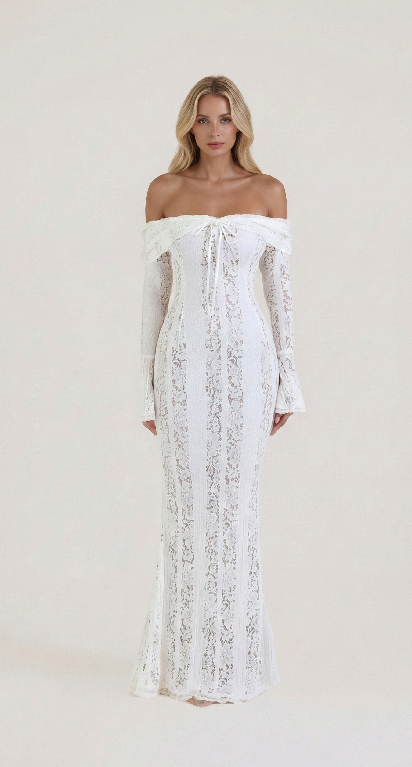 Seraphine Off-Shoulder Lace Gown