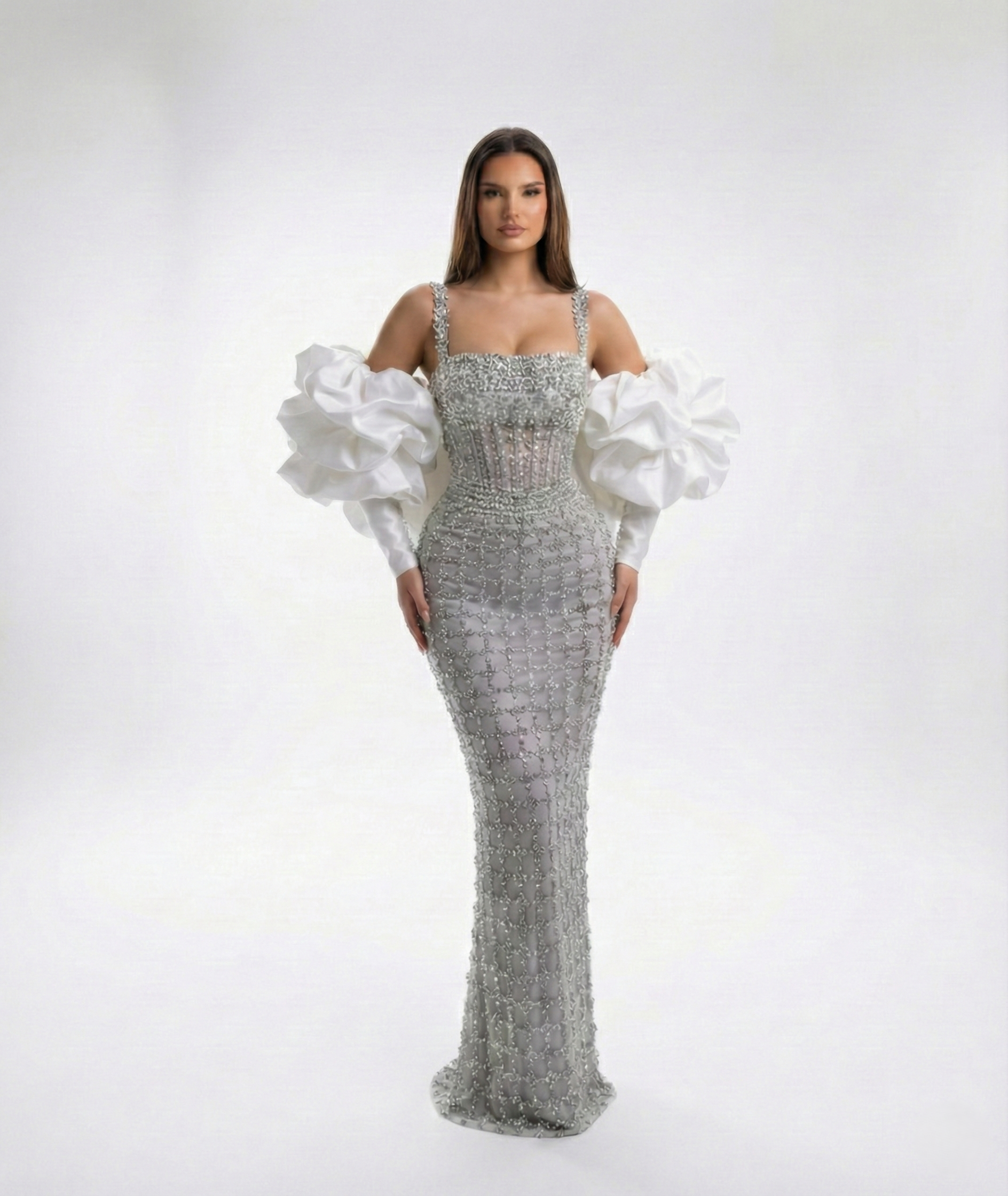 Aurora Diamond Mesh Gown