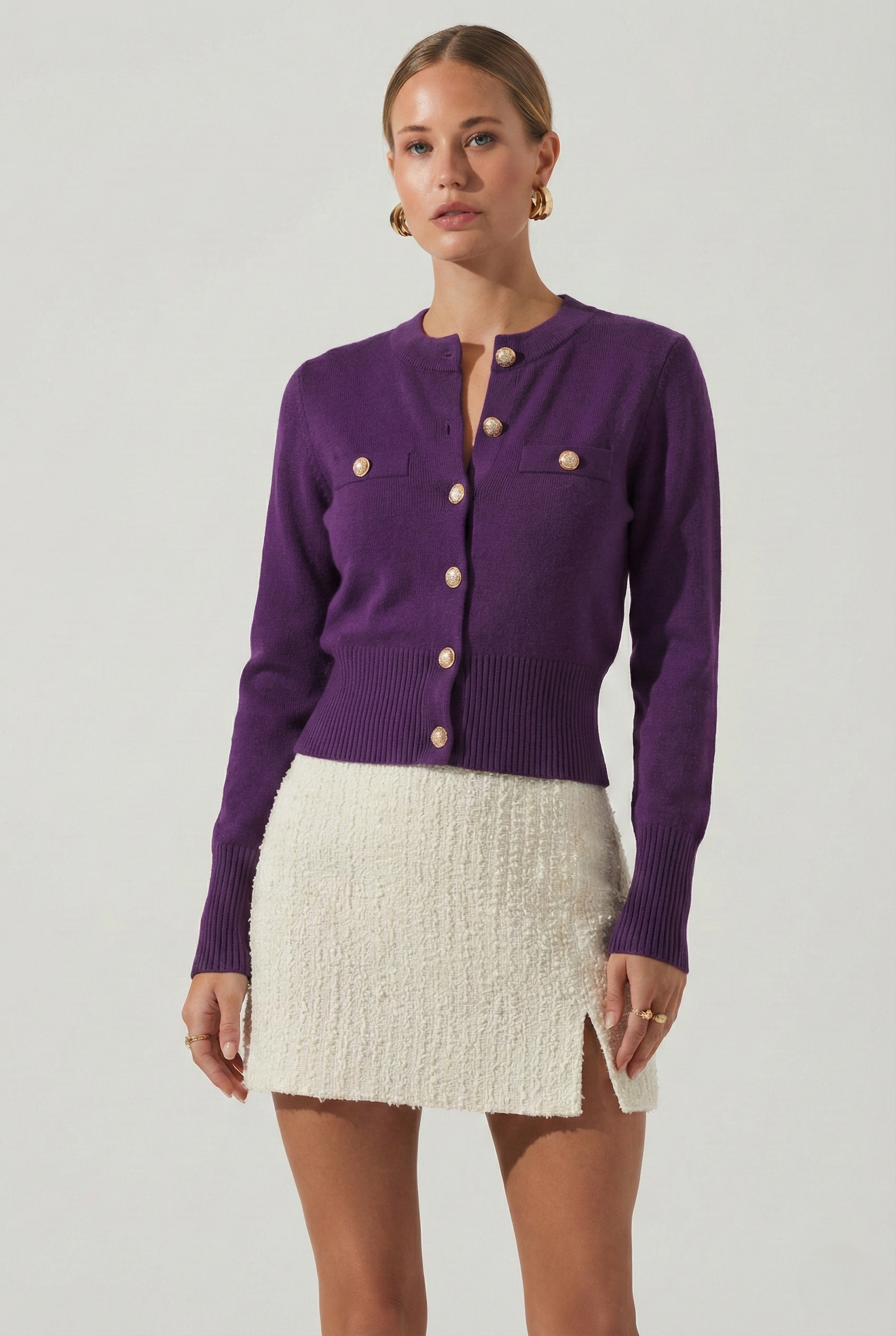 Pearl Button Knit Cardigan