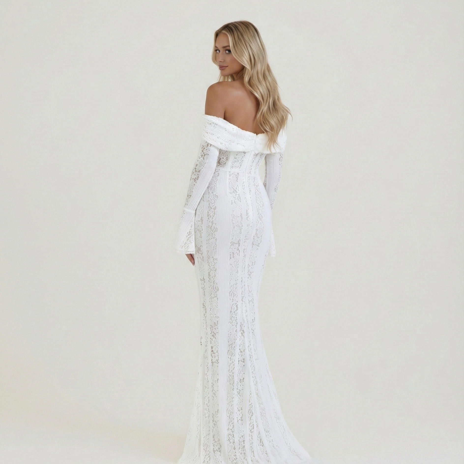 Seraphine Off-Shoulder Lace Gown