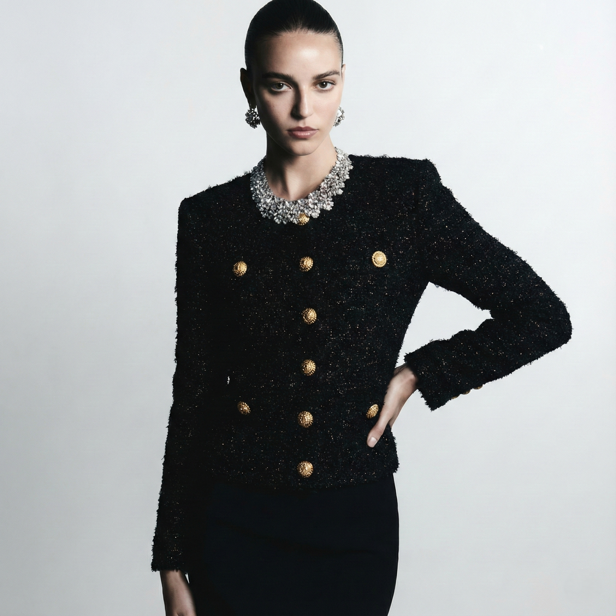 Tweed Gold Button Jacket