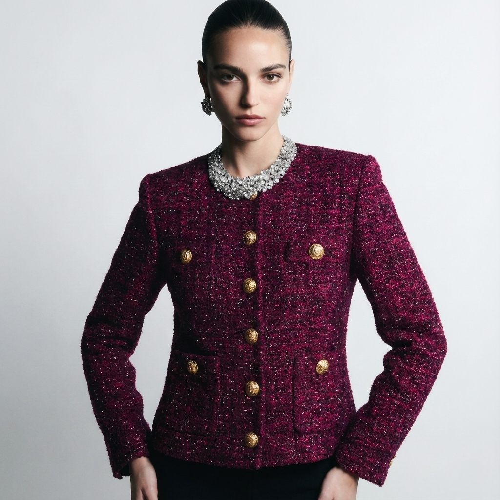 Tweed Gold Button Jacket