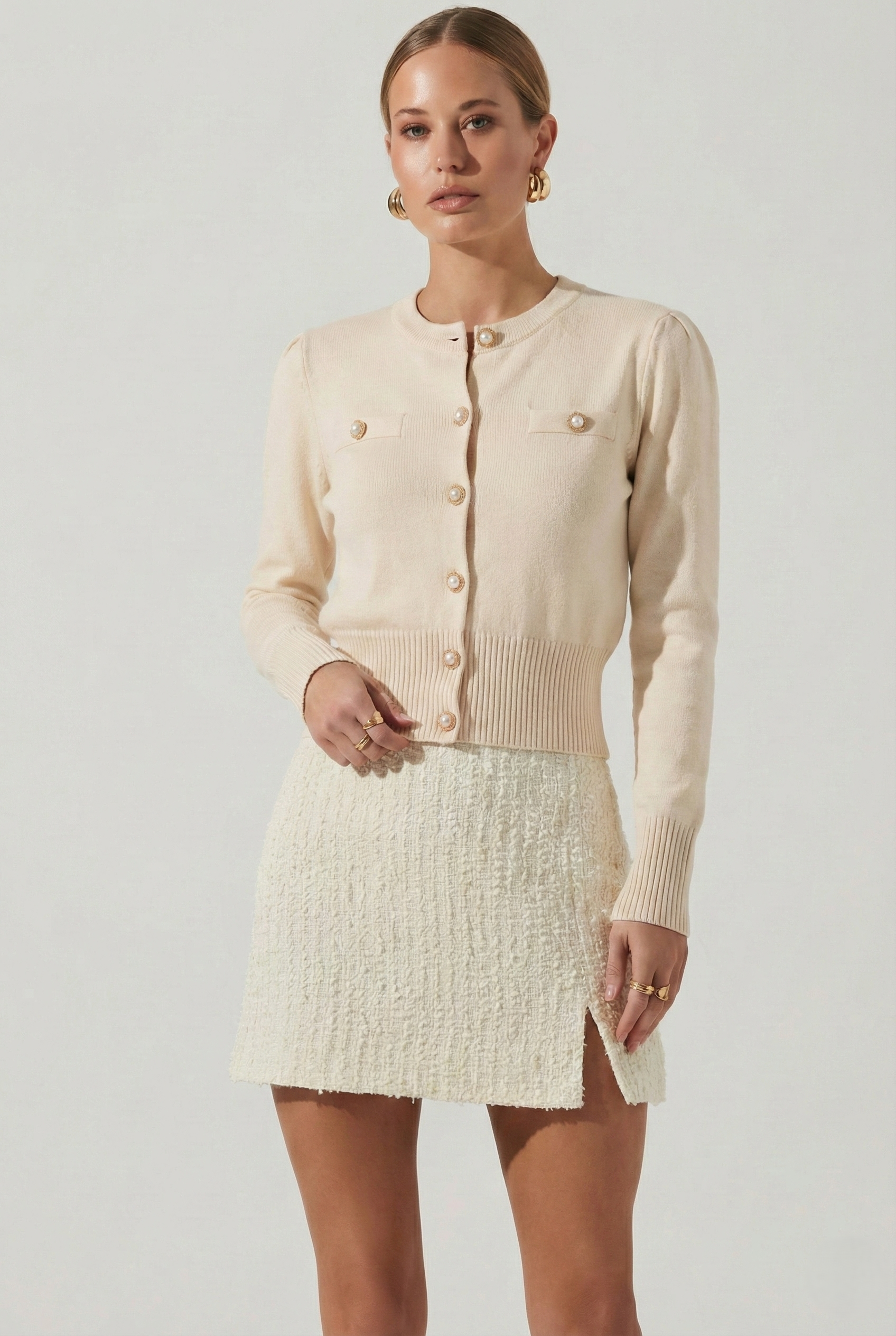 Pearl Button Knit Cardigan