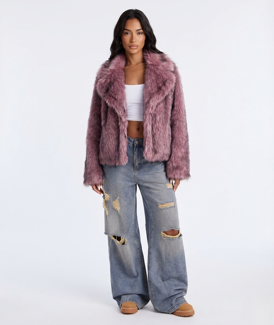 Rose Glamour fur coat