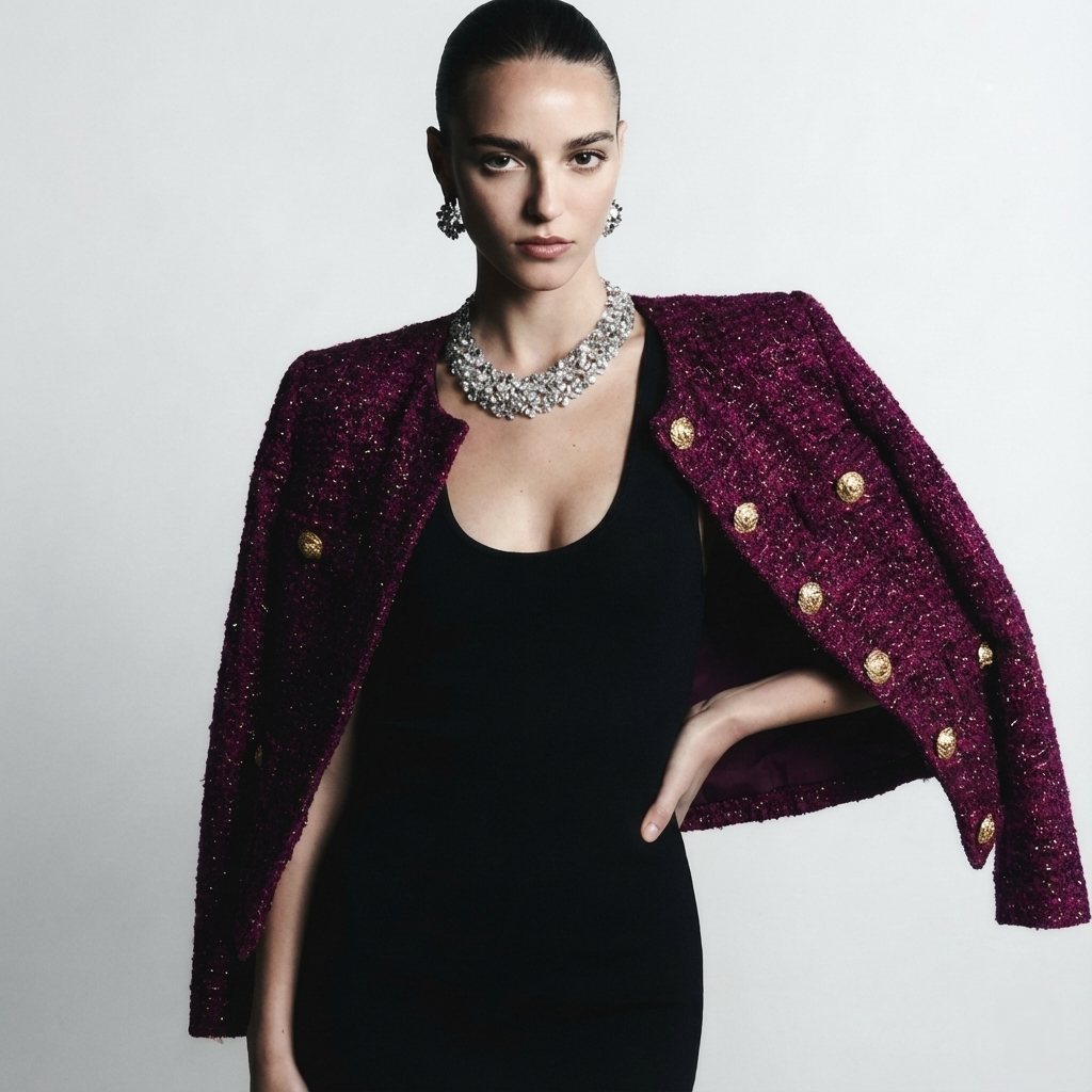 Tweed Gold Button Jacket