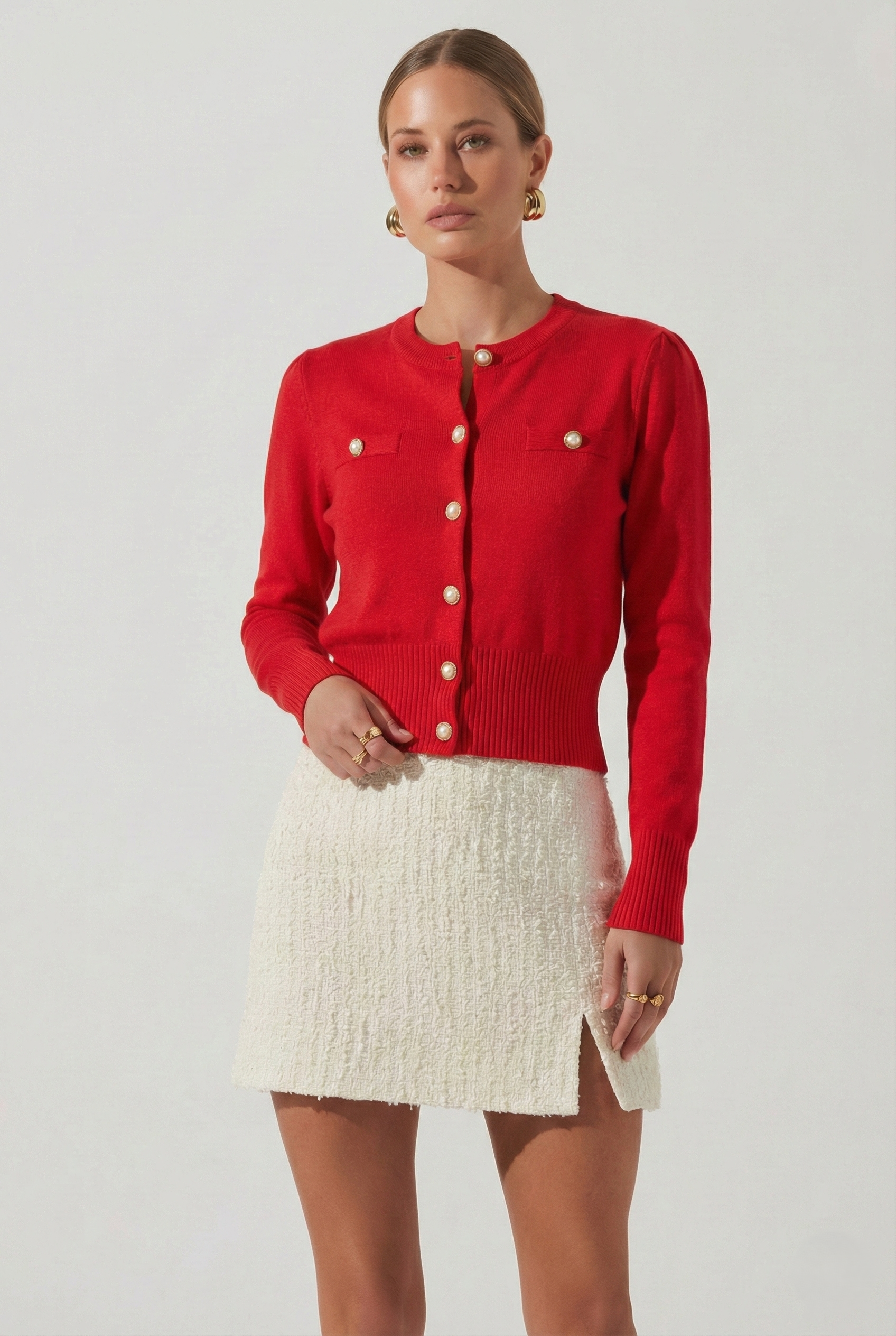 Pearl Button Knit Cardigan