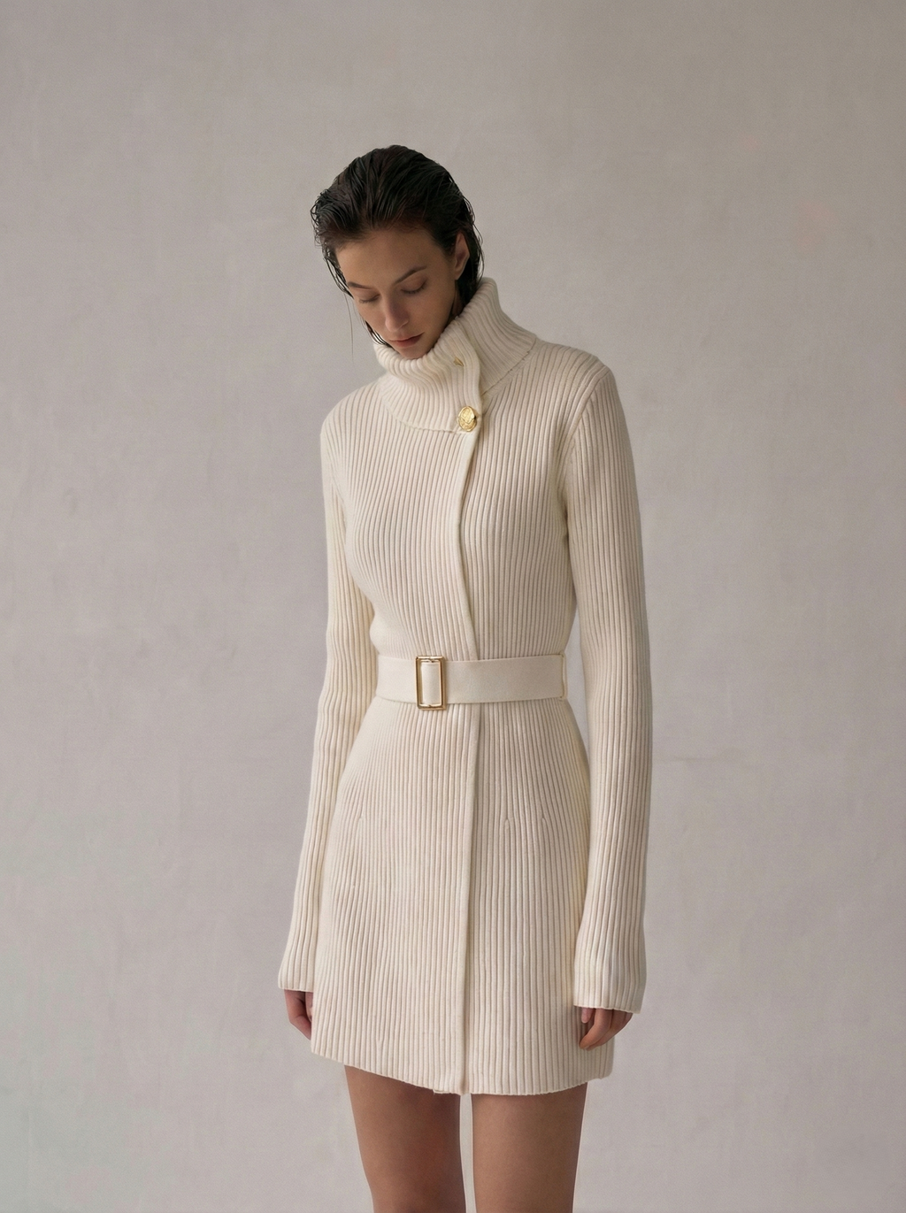 Élise Knit Belted Mini Dress