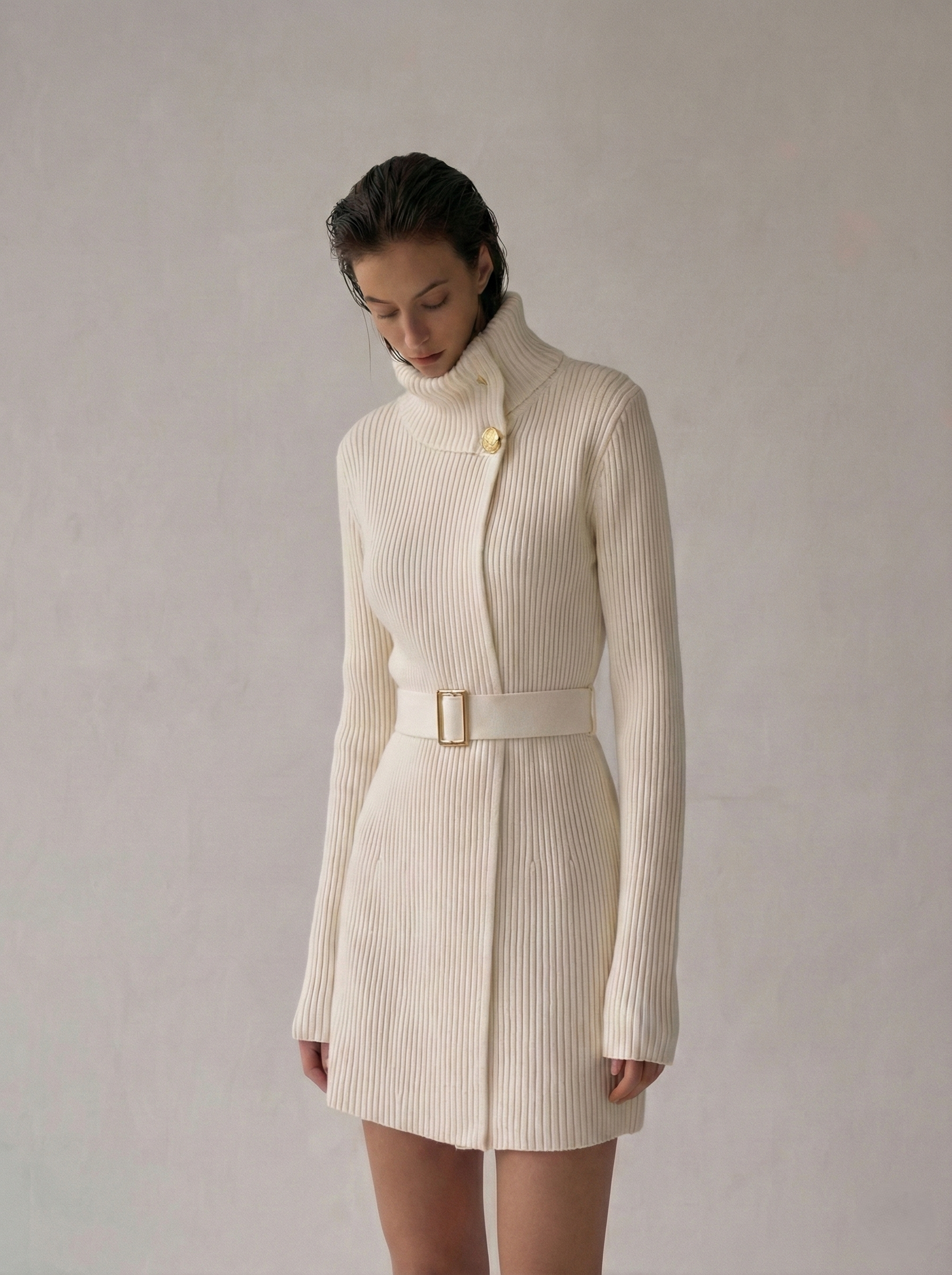 Élise Knit Belted Mini Dress