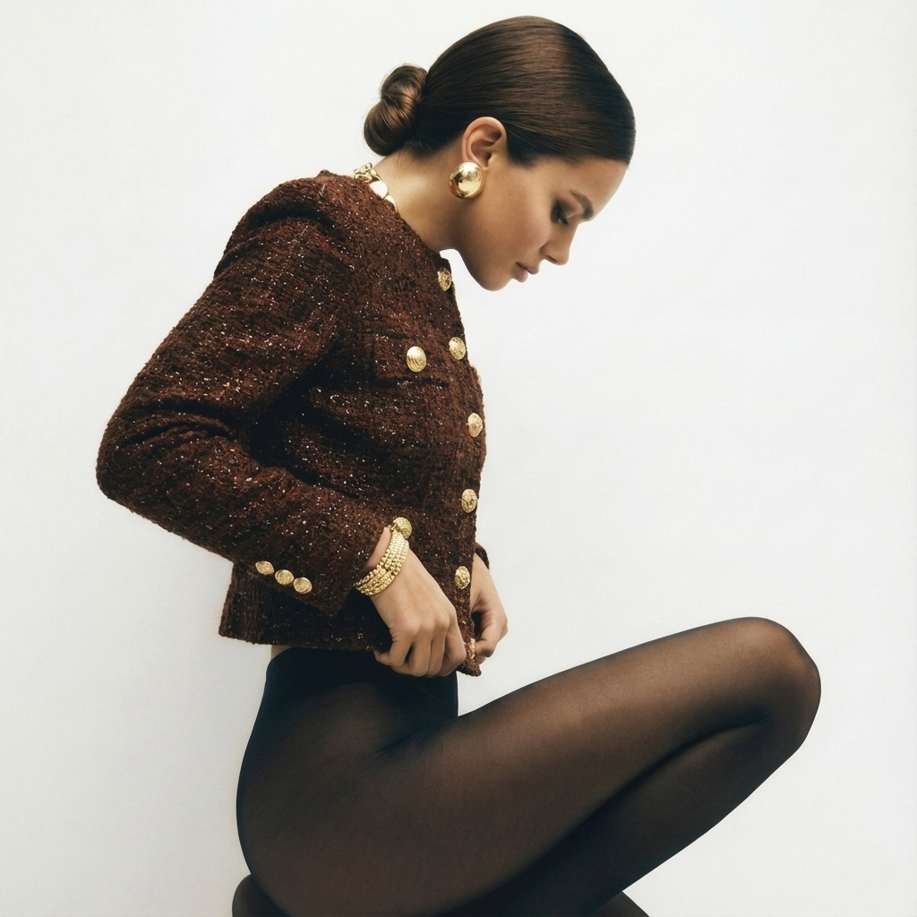 Tweed Gold Button Jacket