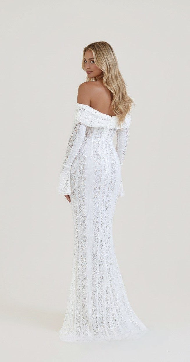 Seraphine Off-Shoulder Lace Gown