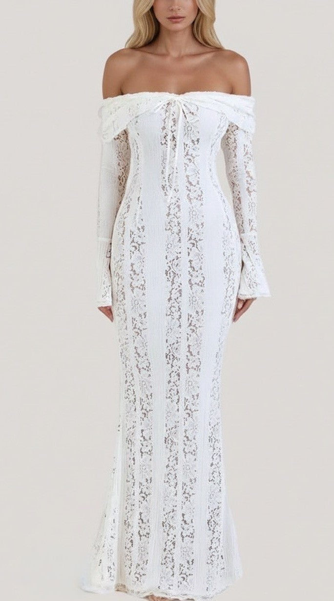 Seraphine Off-Shoulder Lace Gown