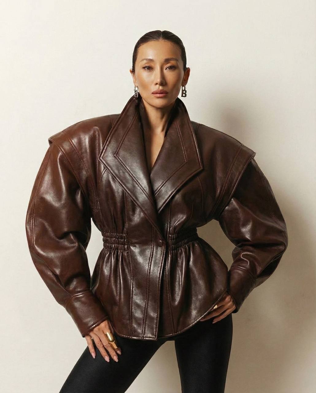 Sculpted Leather Jacket