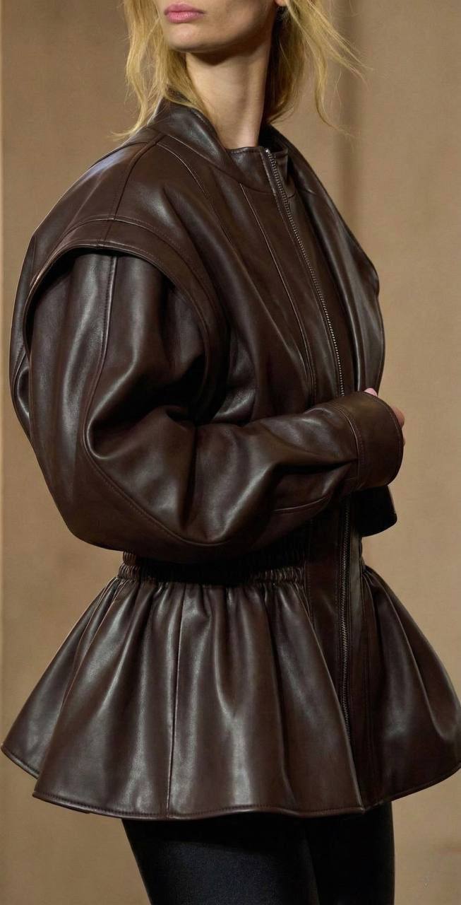 Sculpted Leather Jacket